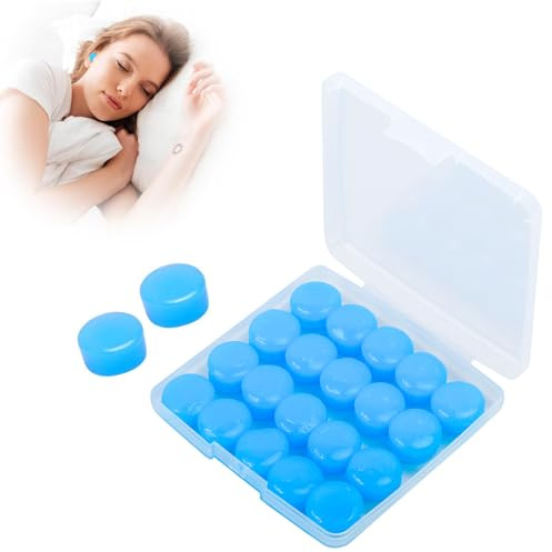 FUZVOL 10 Pairs Silicone Ear Plugs for Sleeping Soft Noise Cancelling Earplugs with Case Reusable Moldable Gel Ear Plugs for Sleeping, Swimming, Studying, Travelling