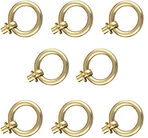 WIPPWER Antiker Schubladen-Schaukel-Ring-Zug, Kupfer-Tassenknöpfe, Griffe, 8 Stück, Messing-Griff, Küchenschränke, Kleiderschrank, Schublade, Möbelbeschläge, Kleiner Zugring(Gold)