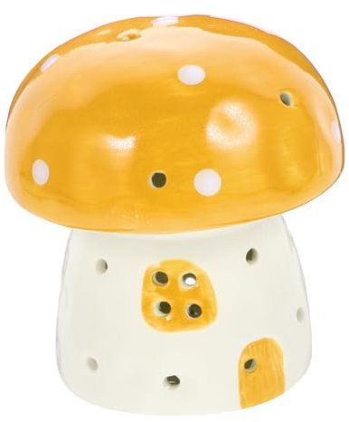 VOSAREA Mushroom Lamp Rechargeable Ceramic Bedside Table Light Compact Night Light for Boys and Girls Home Decor Gentle Glow for Bedroom Safe Material Delicate Design for Cozy Atmosphere