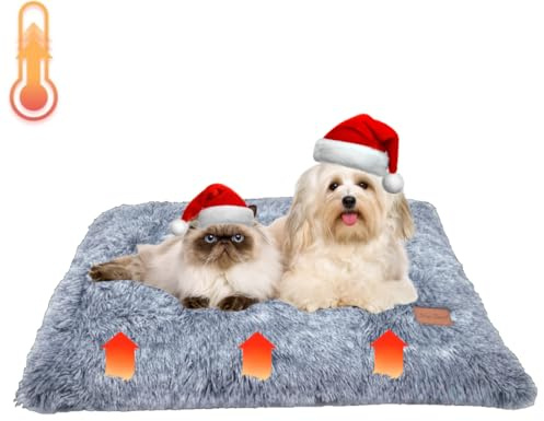 Little Bean Selbstheizende Decke Katze & Hunde,Haustiere Wärmematte Winter ohne Kabel Nicht-elektrische Erwärmung Haustier Matte für Outdoor und Indoor Große Kätzchen Kleine Welpen rutschfest (M)