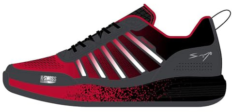 K-Swiss Herren Ultra Court Padel Tennis Shoe, Black/Anthracite/SANYO RED, 42 EU