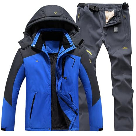 Skianzug Damen Herren 2 Teilig Set Wasserdicht Snowboard Winter Snowboardjacke Langlaufski Warm Thermoanzug Schneeanzug Skibekleidung Thermo Overall Ski Anzug