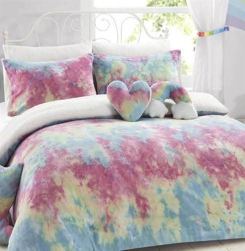 Bettdecke 200x220 Ohne Bezug Nutzbar, Farb Halo Druck Bettdecken Waschbar Ganzjahresdecke Kunst 4 Jahreszeiten Steppdecke, Bettzeug Microfaser mit 2 Kissenbezug für Sommer Winter Doppelbett
