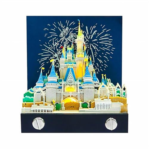 3D Kalender, 2026 3D Abreißblock Tischkalender Notizblock mit Licht 3D Memoblock Papier Schloss Kunst Kreative Papierskulptur Geschenk Tischdekoration