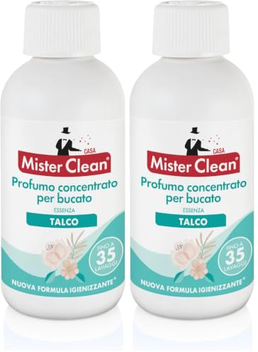 Mister Clean Casa Profumo Concentrato per Bucato Essenza Talco, 250ml (Confezione da 2)