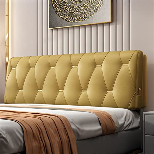 Kopfteil für King-Size-Bett, gepolstert, mit weicher Polsterbank, 190 cm, ideal für Zuhause, Schlafzimmer, Gelb