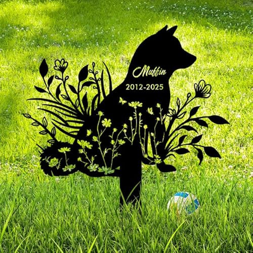 SosnSusn Cadeaux commémoratifs pour Chiens Pierre tombale commémorative personnalisée Marqueur de Tombe en métal personnalisé marqueur funéraire personnalisé pour Animal de Compagnie