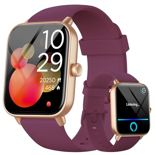aeac Smart Watches for Women(Answer/Make Call), Alexa Built-in 1.8 HD Ladies Smartwatch with Heart Rate/SpO2/Sleep Monitor, 110+Sports, IP68 Step Counter Fitness Tracker (Deep Purple, S/M/L)