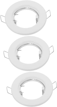 HOUDERCO 3pcs Ceiling Light Surrounds Recessed Light Trims Spotlight Fitting Frames Metal Baffle Trim for Downlight Covers