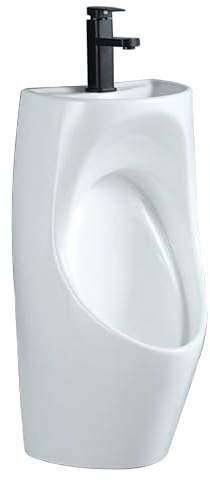 Orinatoi per Uomini, Orinatoio Sospeso in Ceramica con Lavabo e Rubinetto, Anti-rovesciamento, Anti-schizzi, per Bar, Hotel, Bagni Pubblici