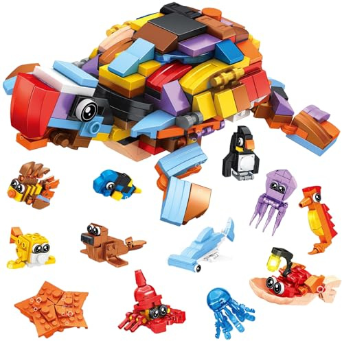 PDXVDP Mini Bloques de Construcción para Niños, 12 Paquetes de Bloques de Construcción de Animales Pequeños, Juguetes de Construcción Unisex para Niños, Premios de Aula, Recompensas, Regalos
