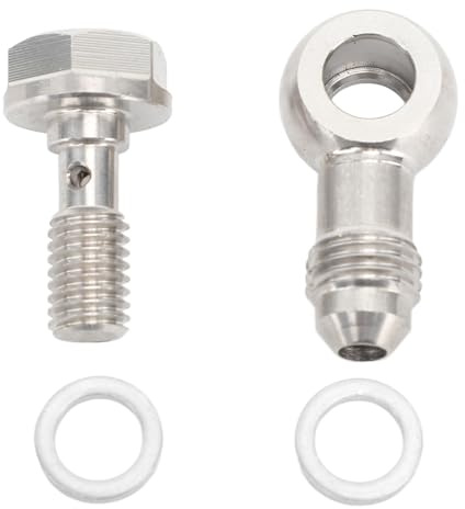 M8 X 1.25mm to AN4 Banjo Bolt Kit | High Bearing Capacity Stainless Steel Fitting with Washer | Secure Connection for Fuel Lines/Oil Lines/Brake Systems