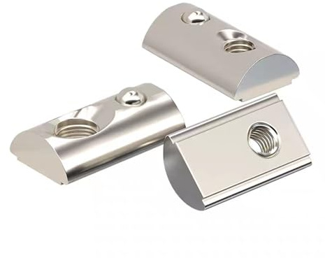 Einschraubbare Feder-T-Muttern, 100 Stück T-Federmutter-Halbrundblock for 2020 Aluminiumprofile M3-M6(M6)