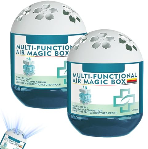 Indoor Air Purification Dust Removal Magic Box, Multi-Functional Air Magic Box, Automatic Dust Collector with Plant-Based Formula, for Home, Office, Bedroom, Pet Areas (2PCS)