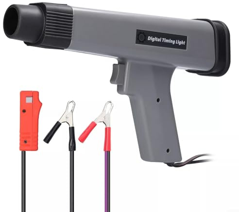 Zoegneer Digitales Motor-Timing-Licht, induktives Stroboskop, tragbares 12-V-Zündungs-Diagnosegerät mit Sensorclip und ABS-Gehäuse für Autos, Motorräder, Boote, Flugzeuge, Rasenmäher und Ot