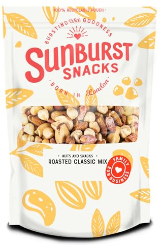 Sunburst Snacks Dry Roasted and Sea Salted Classic Nut Mix, Healthy Snack of Mixed Nuts Including Peanuts, Non GMO & No Added Oils, Recyclable & Resealable Pouch, 1kg
