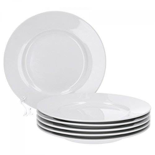 Van Well Trend Set di piatti da dessert, Piatto Ø 20 cm Bianco Porcellana da tavola Piatto per la colazione