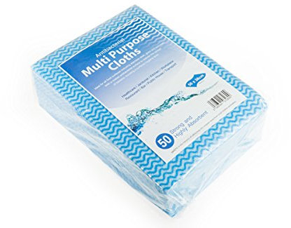 We Can Source It Ltd – Pack of 50 Antibacterial Cleaning Cloths – Reusable, Absorbent & Durable Medium Size – Multi-Purpose Wipes in Red, Yellow, Green & Blue for Home, Kitchen & Commercial Use