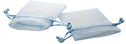 Christa-Bänder Organzasäckchen 12,5 x 17,5cm Hellblau 10 Stück