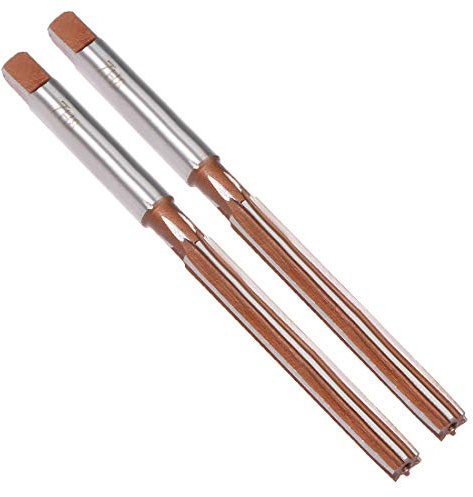 sourcing map Hand Reamer 7mm Alloy Tool Steel H8 6 Straight Flutes Hand Milling Cutter Tool Metric Reaming Drill Bit for Metal 2Pcs