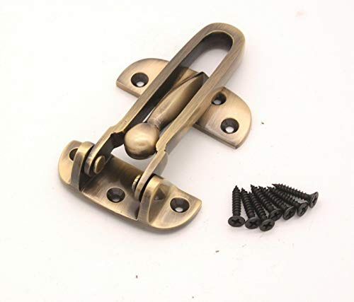 Door Security Chain Restrictor Strong Safety Lock Guard Catch Latch with Screws in Various Finishes (Antique)