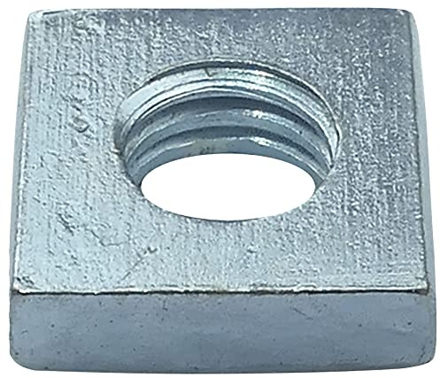 AERZETIX Tuercas Cuadradas M3 6.0x2.0mm, 100 Piezas | Planas perfil bajo, Rosca métrica hembra, Acero al carbono, C49556