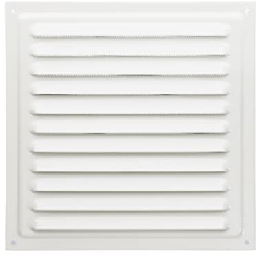 Rejilla de ventilación metálica (20x20 cm, Blanco)