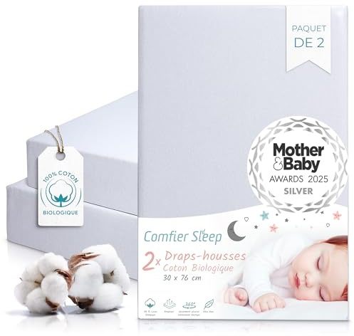 Spannbettlaken Kinderwagen 30x76 cm Aus 100% Komplett Natürlicher Bio-Baumwolle Grau 2er-Set Spannbettlaken Für Die Meisten Kinderwagen Geeignet