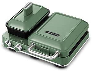 REJOON Small Breakfast Machine Mini Sandwich MachineBreakfast Machine Multifunctional Portable Non Stick Apply to Dormitory Travel Home Kitchen Breakfast Station (Color : Green)