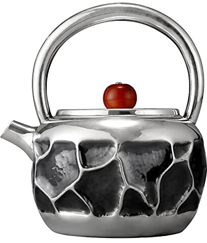 SISWIM Tetera Antiguo hervir Agua Tetera Tetera 999 Plata esterlina Tetera Tetera Hecha a Mano Martillo patrón Plata Tetera Tetera artesanía té tetal Conjunto de té Tetera