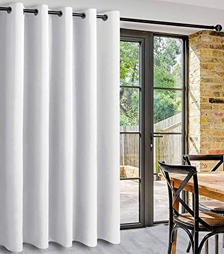 DWCN Door Curtain Thermal Curtains 84 Inch Drop,1 Panel Room Divider Curtain for Bedroom, Extra Wide curtains, Greyish White, 80 x 84 inch Width by Length