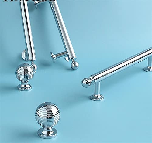 FIDEMM Schrankknöpfe, runde Kugel, Schrankgriffe, Chrom, Möbelbeschläge, Schubladengriff, Silber, 1 Stück
