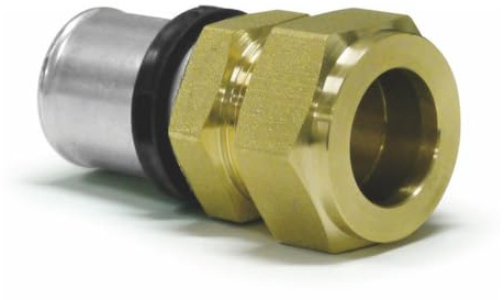 Sanpro Pressfitting Übergang Kupferrohr - Klemmverschraubung, Größe 26x3 - Abgang 28 mm