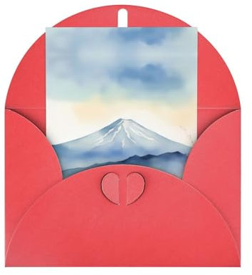 vacsAX Wunderschönes Mt. Fuji-Druck, handgefertigt, für alle Anlässe, Grußkarten-Sortiment, Geburtstagskarten, Hochzeitskarten, Trauerkarten