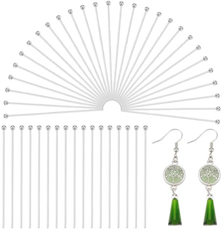 UNICRAFTALE Ca. 300 Stück Edelstahl Kugelkopfstifte Gerade Kugelkopfstifte Metall Endösenstifte Befunde Ohrringstifte Für Die Herstellung von Ohrringen Armbändern Und Schmuck