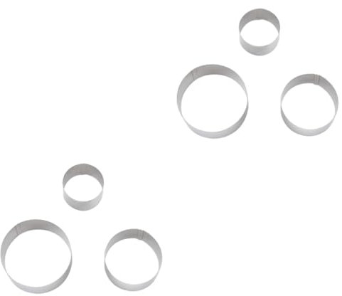 OUNONA 2sets Cookie Baking Mould Stainless Steel Circle Shape Biscuit Mold Cake Moulds for Baking Decorations 3pcs*2