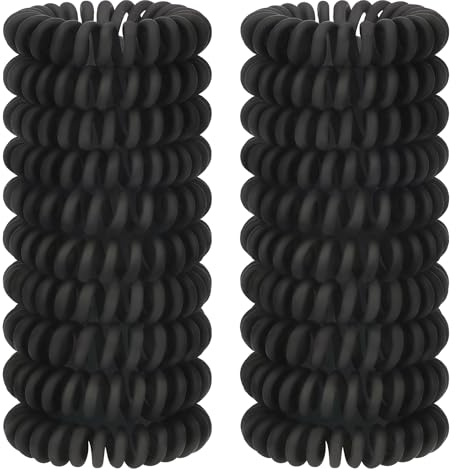 JessLab Lazos de Cabello en Espiral, 20 Pcs Traceless Cable Telefónico Sin arrugas Bobina de Plástico Titulares de Cola de Caballo sin Daños Accesorio para el Cabello para Niñas Mujeres Damas Regalo