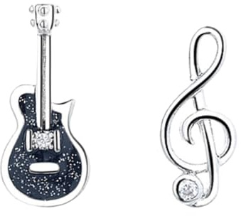 TINEASUR Boucles D'oreilles Asymétriques Note Musique pour Femmes, en Cuivre, Style Chic et Confortable, pour Occasions Spéciales