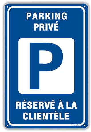 Felexdo Panneau Parking Privé Réservé à La Clientèle 30x20cm Aluminium Panneaux d'avertissement de Métallique Imperméable et Résistant aux UV Pour usage extérieur ou intérieur