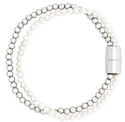 Breil, System magnetisk kollektion, damarmband med två kedjor av stål och naturstenar, magnetstängning, kompatibel med alla magnetiska element, kvinnans presentidé