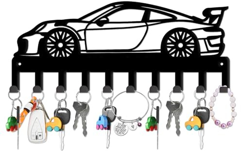 SUPERDANT Auto Schlüsselaufhänger Zur Wandmontage Rennauto Schlüsselbrett 10 Haken Bauernhaus Schlüsselhalter Metall Schlüssel Organizer Schlüsselhaken Für Hundeleine Zuhause Küche