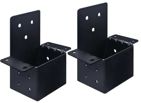 Pergola-Halterungen für Holzpfosten, robuste Pfosten, Dachsparren, Pergola, Wandhalterung, schwarze Deckgeländerhalterungen für Terrasse, Pergola, Blockhütte, 2 Stück