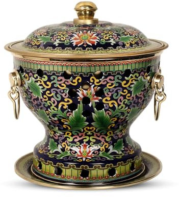 OYWEHECE Hot Pot Single Cloisonne Copper Hot Pot, Alter Peking Alkohol Kleiner heißer Topf Haushalt altmodischer Shabu handgefertigter Kupfertopf Nicht-Stick,B