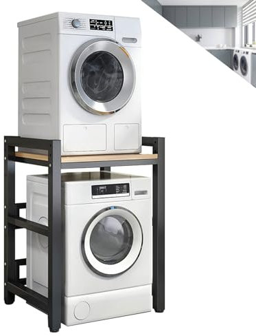 Armario de lavandería resistente para lavadora, estante de almacenamiento con estante para secadora, para baño, cocina, balcón, capacidad de 400 kg