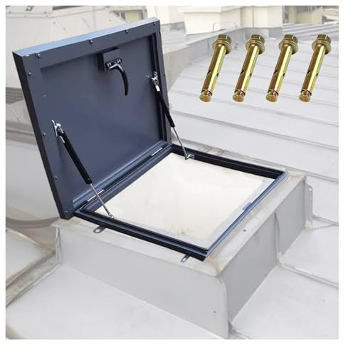 ZJKXJH Commercial Roof Access Hatch 30x36 30x30 24x24 in, Galvanized Steel Emergency Access Lid for Basement/Attic/Pitched Roof Skylight, Embedded Cellar Cover Wellhead Lids(32x34in(81x86cm))