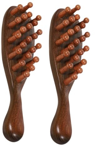 VINTORKY Kopfhaut-massagebürsten-set 2-teilig Entwirrer Aus Holz und Sandelholz für Männer und Frauen