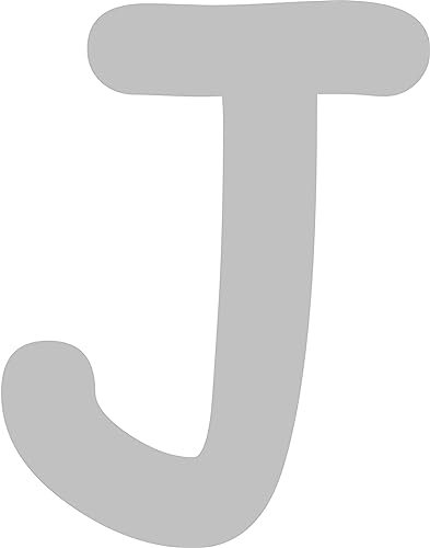 Kleckerliese Buchstaben Aufkleber 44 cm Einzel – seidenmatte Alphabet Sticker A–Z für Kinderzimmer, Wand, Tür, Möbel & Auto – selbstklebend & konturgeschnitten – J – Farbe Grau