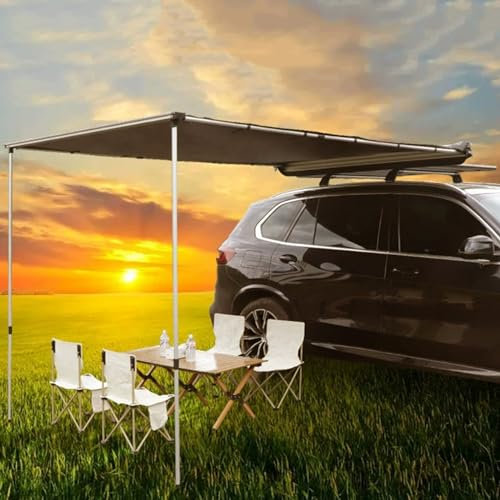 HTDRE Auto Markisendach, Autozelt, Camping, SUV, Sonnendach, Markise, universelle Wohnmobil Markisen, 210D, UV Schutz, wasserdicht, für Wohnwagen, Van, Wohnmobil (Größe: 150 x 250 cm, 4,9 x 8,2 ft)