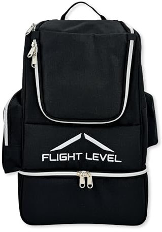 Flight level Disc-Golf-Rucksack mit isoliertem Kühler, Frisbee-Disc-Golftasche, große Kapazität bis zu 20 Scheiben (schwarz)