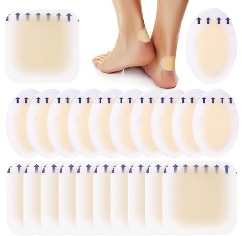 Blasenpflaster Ferse,20 Stück Blasenpflaster,Hydrokolloid Pflaster,Blasenpflaster Set,Fersenpflaster,Hydrokolloid Pflaster Für Zehen Und Finger Vorfuß Ferse Fersenschutz Schutzhaut